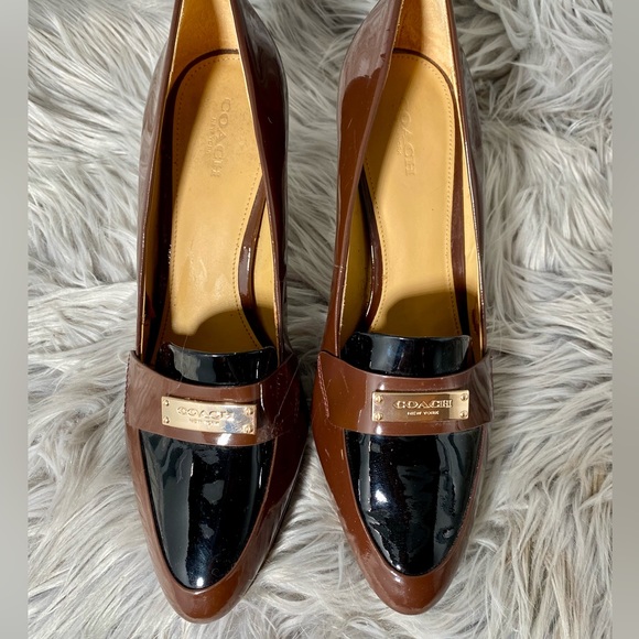 COACH Garnet Patent Pumps in Merlot and Black: GORGEOUS! - Picture 2 of 7